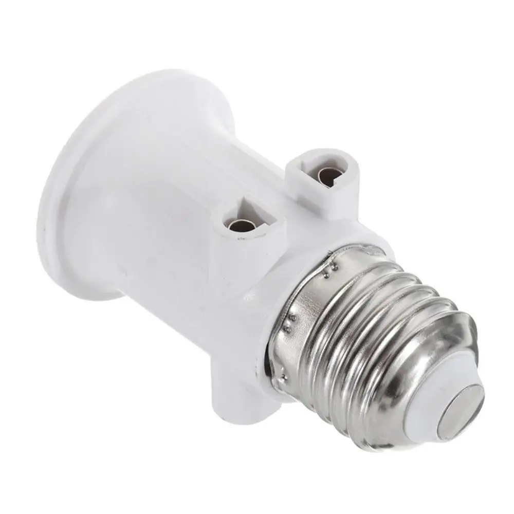 ABS E27 EU LED Bulb Adapter E27 Socket Light Bulb White E27 To EU Plug Lamp Holder Lamp Adapter Plug Connector Accessories
