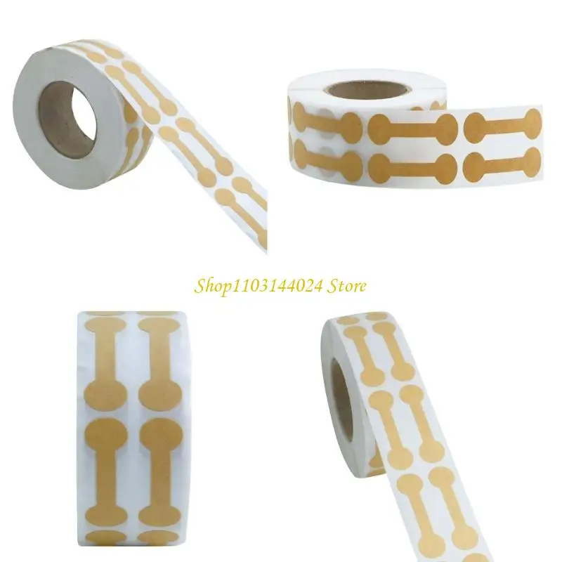 N5KE 500 Pcs Jewelry Stickers Kraft Paper Price Tags Adhesive Barbell Labels for Rings, Necklace, Bracelet Packaging