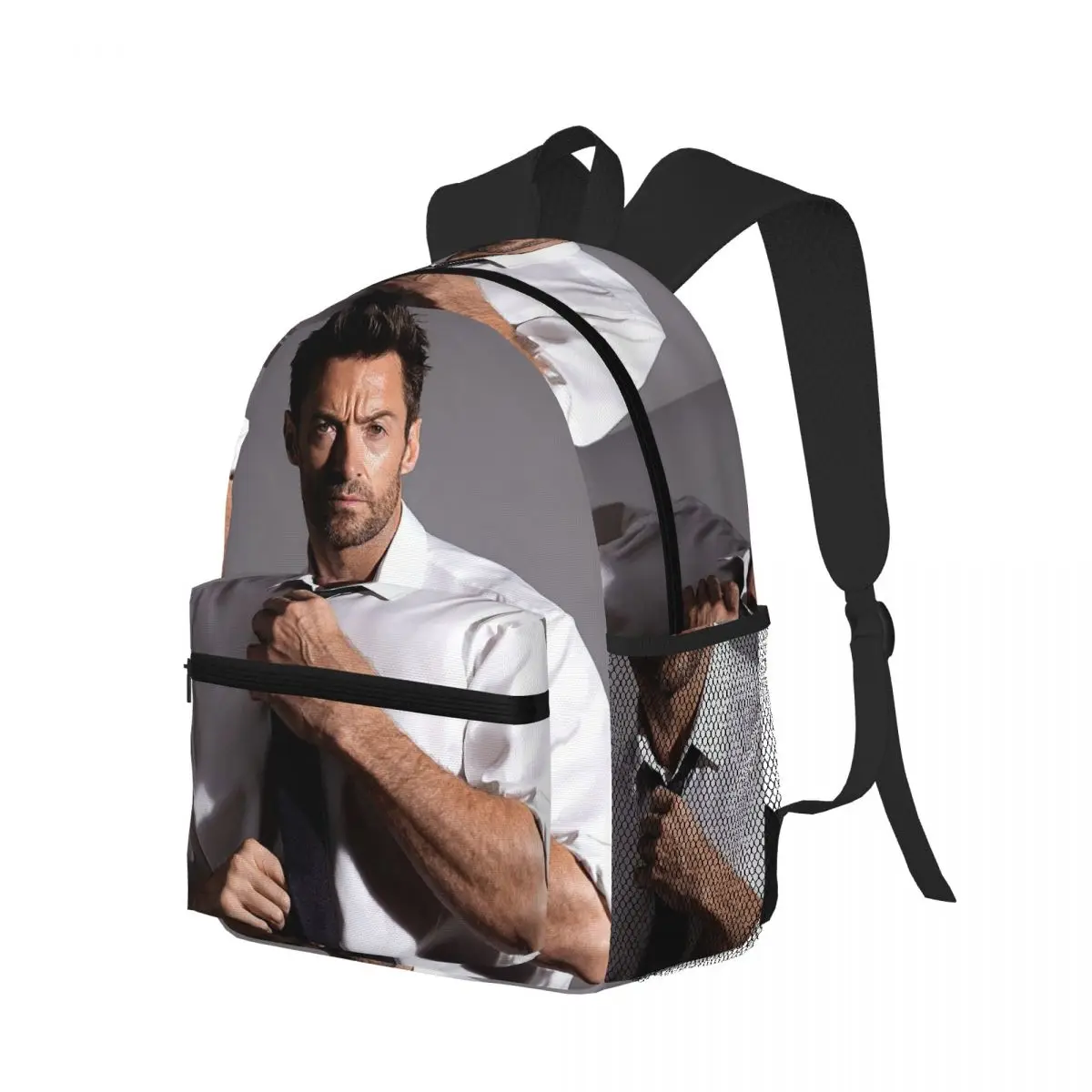 

Hugh Jackman Photo Collage Student Backpack School Bag Hiking Travel Daypack for Men Women Bookbag Shoulder Bags