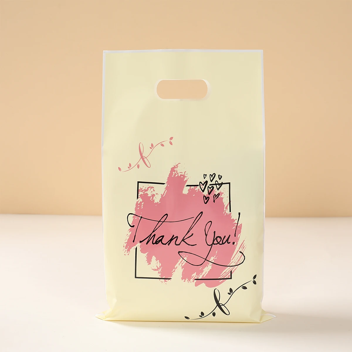 10/25/50 قطعة شكرا لك حقائب اليد البيج شكرا لك أكياس تغليف الهدايا أكياس الهدايا الصغيرة لمستلزمات الأعمال الصغيرة ديكور عيد الميلاد