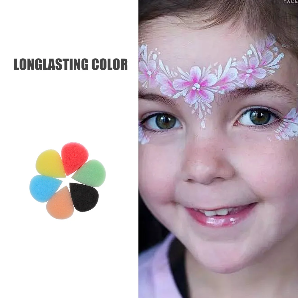 12pcs Facial Painting Sponges For Kids Water Drop Shape High Density Art Craft Supplies Face Paint Kit Halloween Body Painting