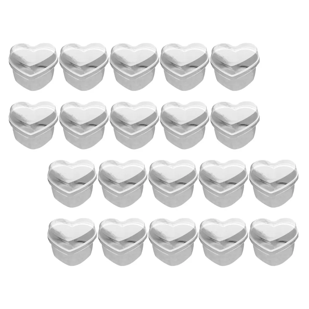 

50 set 50 Sets Heart Shaped Mousse Cups Transparent Disposable Jelly Pudding Dessert Cups Plastic Ice Cream Kitchen Barware