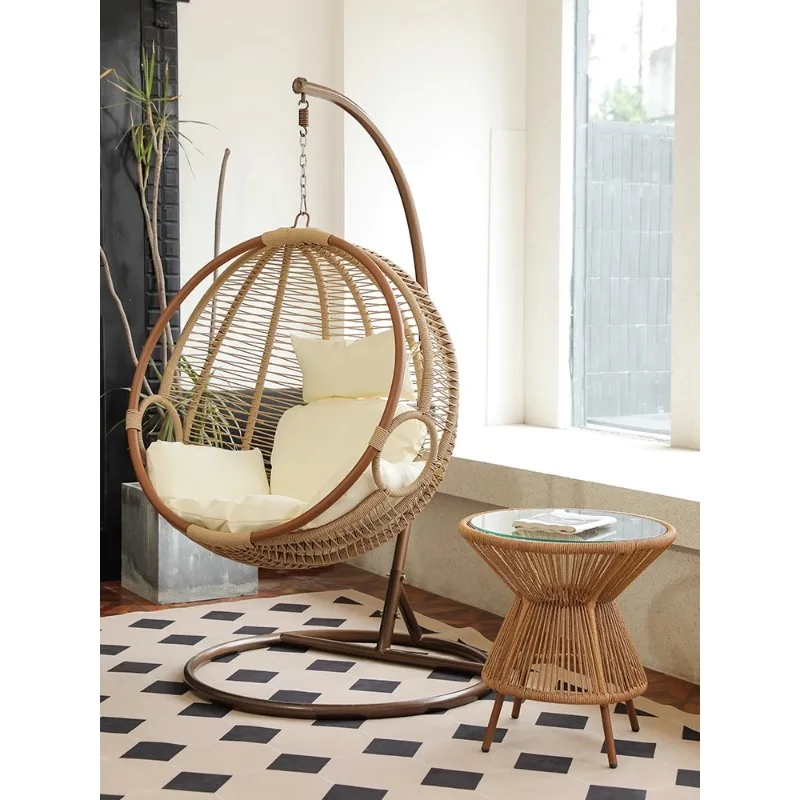 

Basket rattan chair balcony net red indoor swing chair chlorophytum comosum chair lazy household rocking