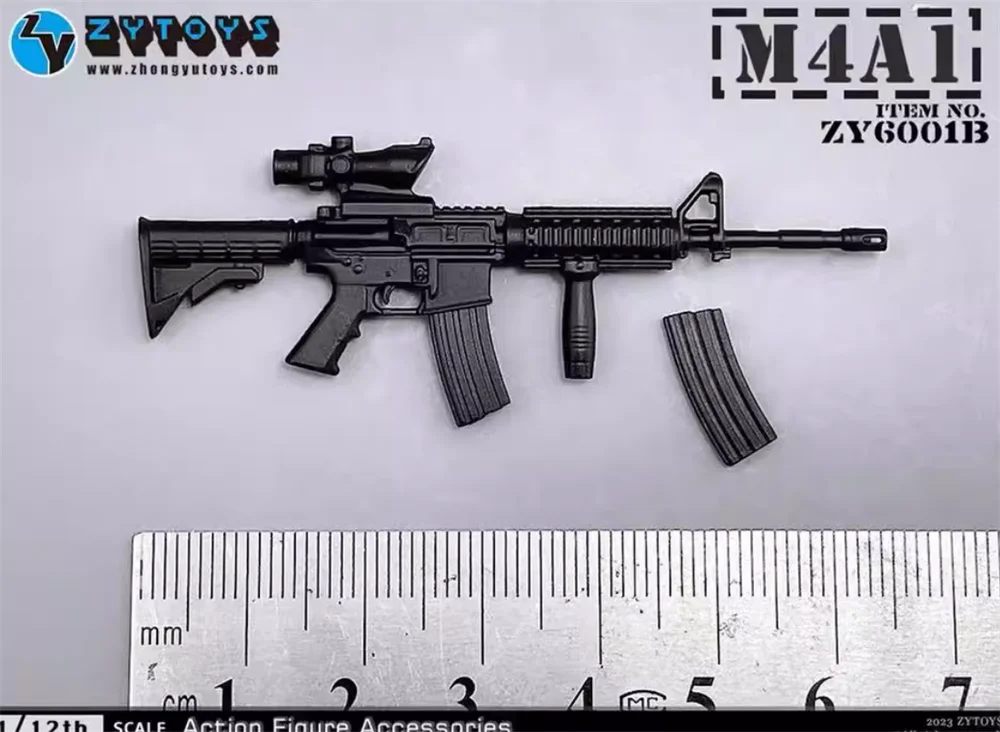1/12th zytoys zy6001b mini brinquedos armas modelo mp5 m4 ak47 p90 m1887 material pvc não real para 6 "boneca figura cena componente diy