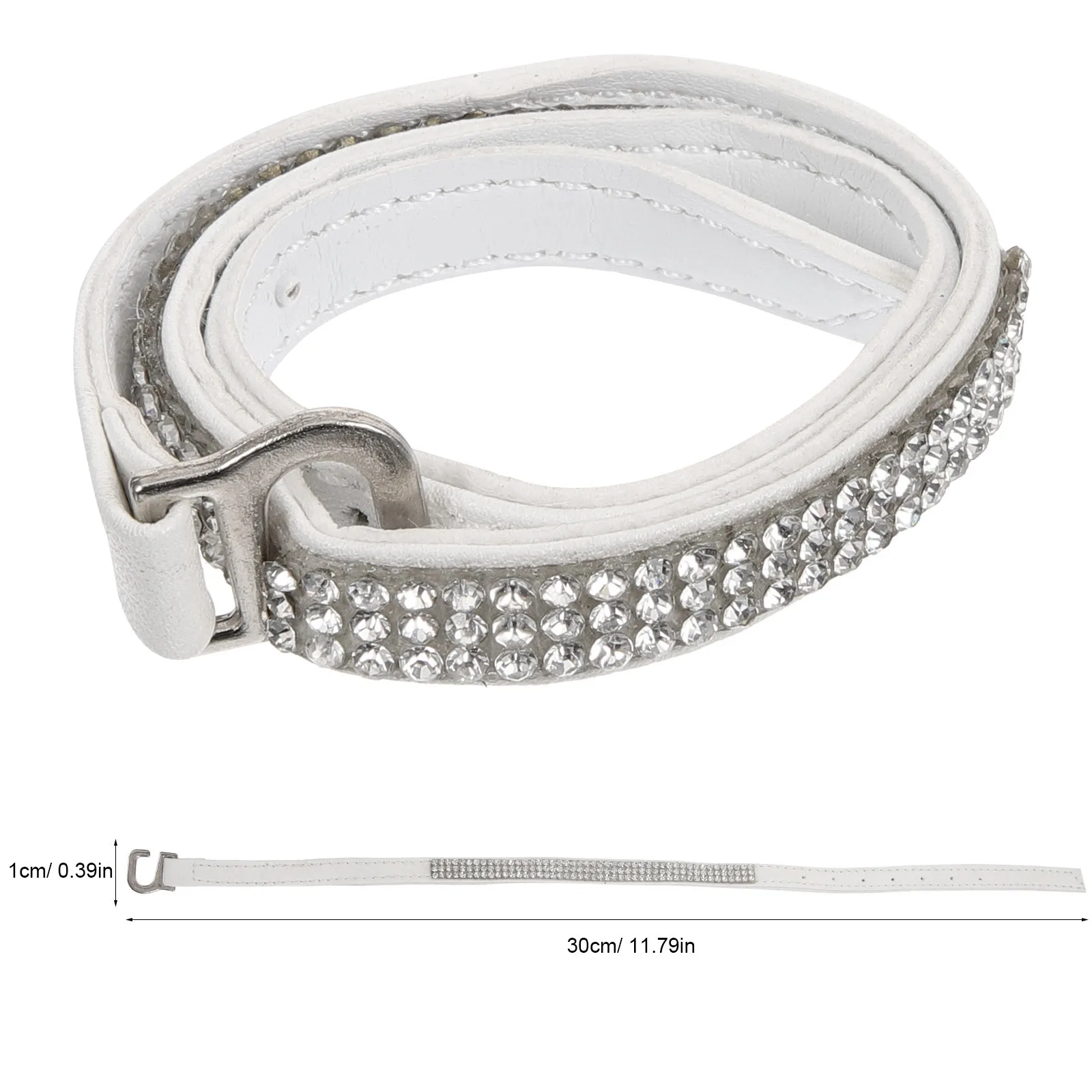 أحزمة أحذية قابلة للاستبدال من حجر الراين للكعب العالي بإبزيم مثقاب أسود وحزام الكاحل وإكسسوارات أحذية نسائية