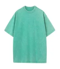 Large Size Men's 230g Street Retro Trendy Brand Loose Shoulder Men's and Women's Pure Cotton Washed Short Sleeved T-shirt
