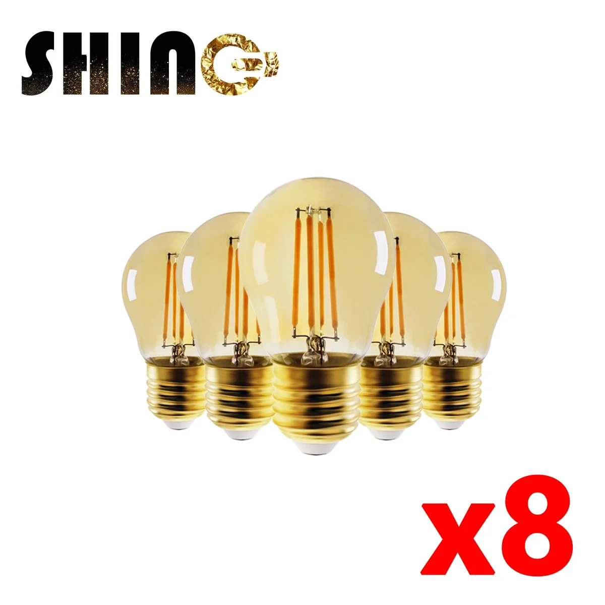 

8Pcs Lampara Led Retro Lamp Edison Bulb Filament Bubble G45 4W E27 220V Home Bedroom Decoration Lighting for Living Room Decor