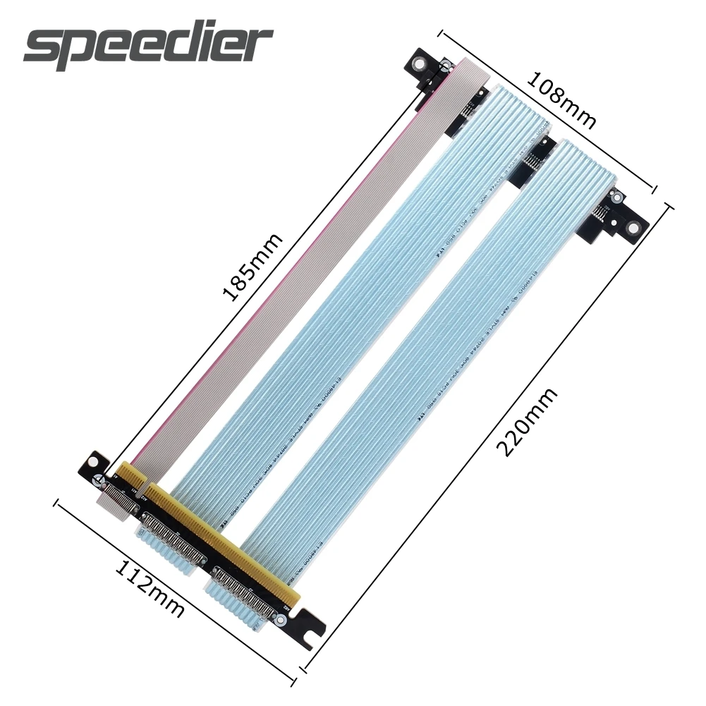 PCIE 4.0 X16 Riser Cable PCI Express Gen4 16x Extension Cable PCI-E 4.0 Double Reverse Graphics Card Riser Extender for ITX A4