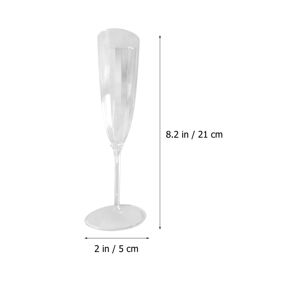 

8Pcs Disposable Clear Plastic Flutes 180Ml Unbreakable Wine Glasses Toasting Glasses Wedding Birthday Party Bar