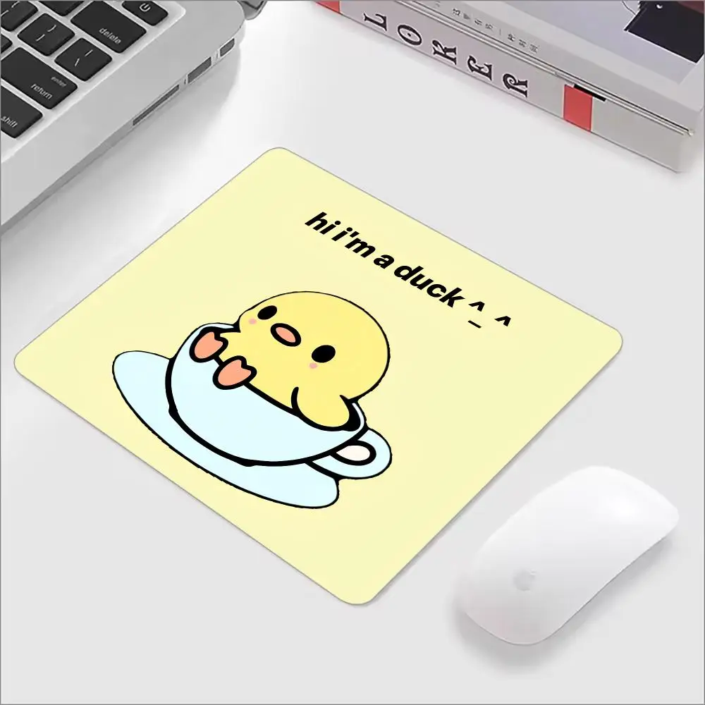 Cute Fun Duck Mouse Pad Square Non-Slip Desk Mat Office Rubber Mousepad Small Gaming Accessories Mousepad PC Keyboard Table Mats