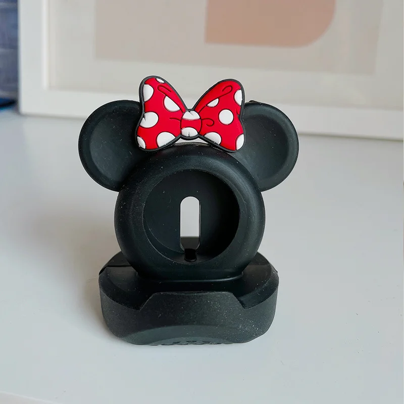 Silicone Charger Stand For Apple Watch Serie 8 7 6 5 SE For Iwatch Cartoon Cute Bow Tie Bear Charging Desktop Holder Accessories