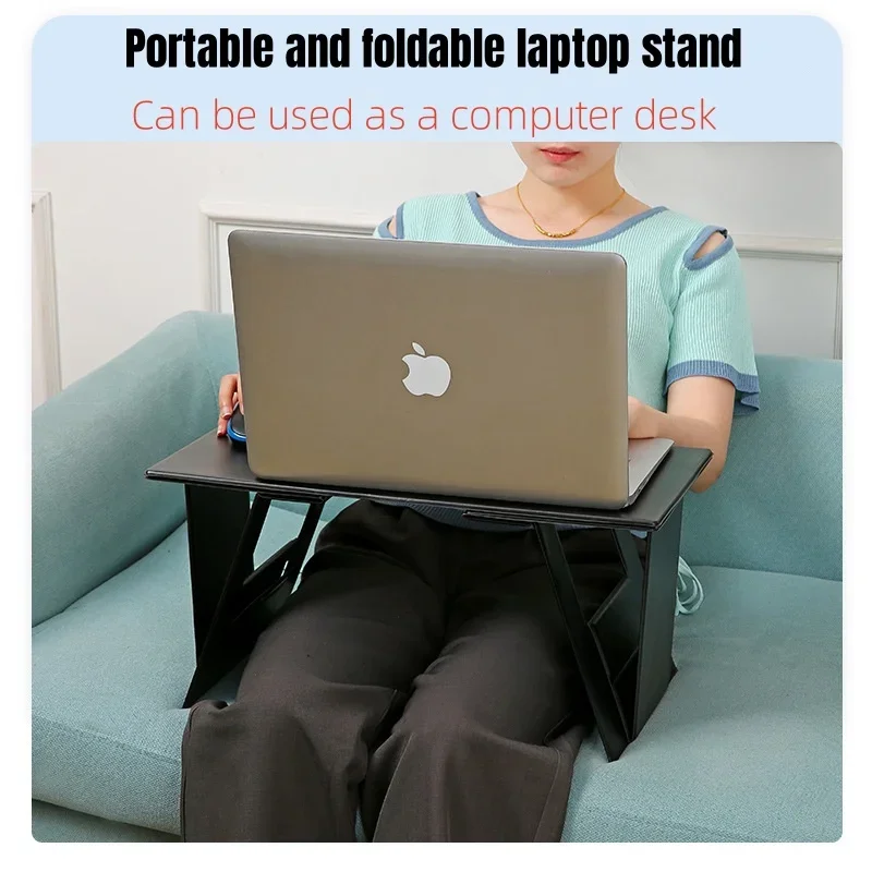 Easy to Use Carry PC Desk Portable Notebook Notepad Stand Computer Laptop Bracket Pad Holder Folding PU Table Reading Writing