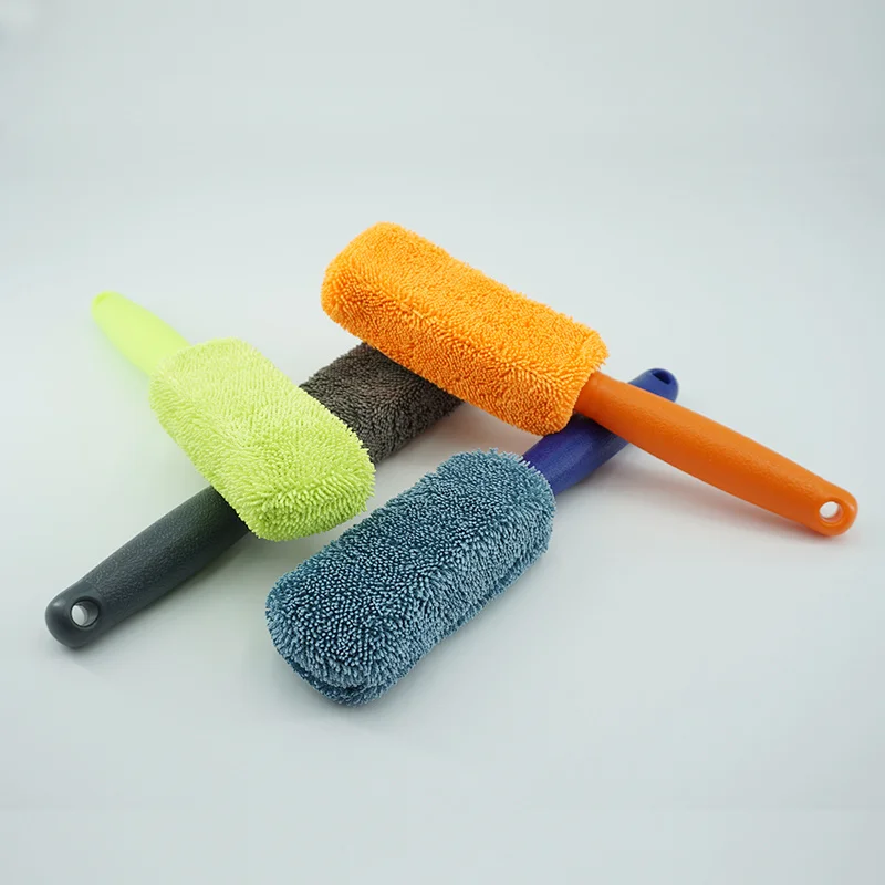 Portable Car Wheel Rim Cleaning Brush, Plastic Handle Auto Tire Wash Detailing Tool