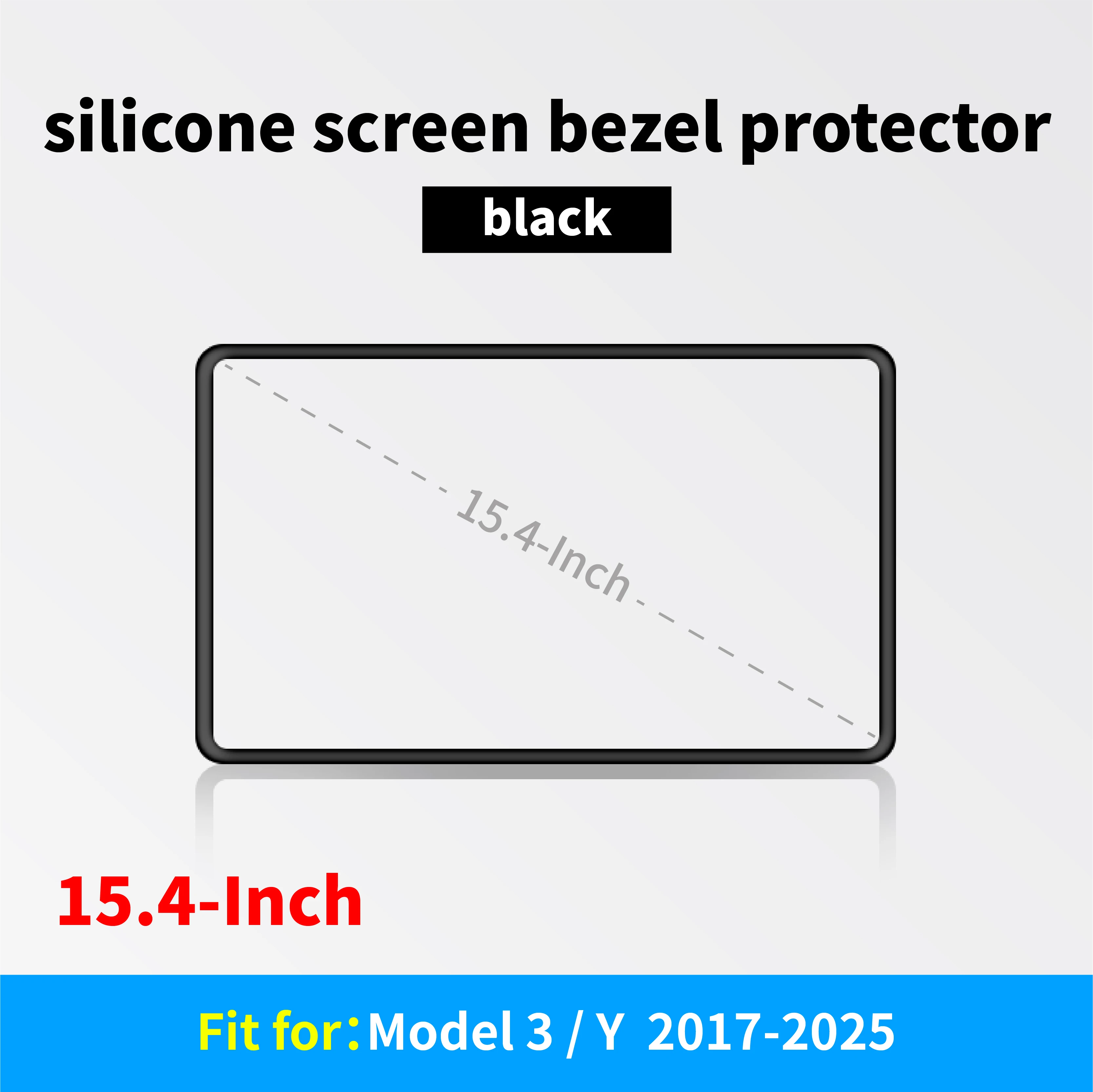 Silicone Screen Bezel Protector for Tesla Model 3/Y