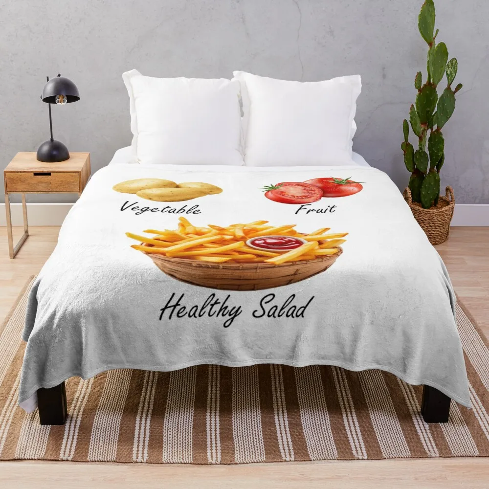 Healthy Salad Throw Blanket Loose Single Soft Big blankets and throws Blankets