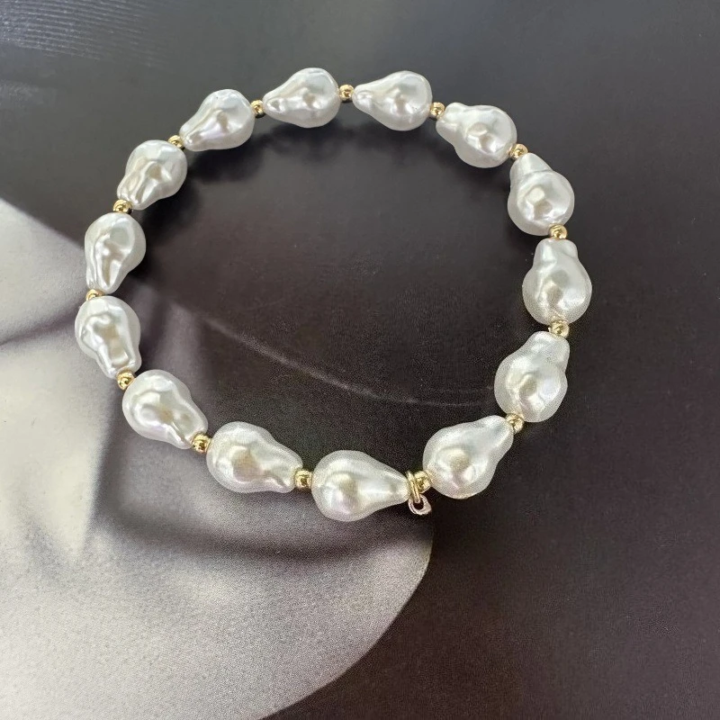 

VKVVA New Fashion Jewerly KS Series Irregular Gourd-Shaped Baroque Pearl Stretch Bracelet for Women