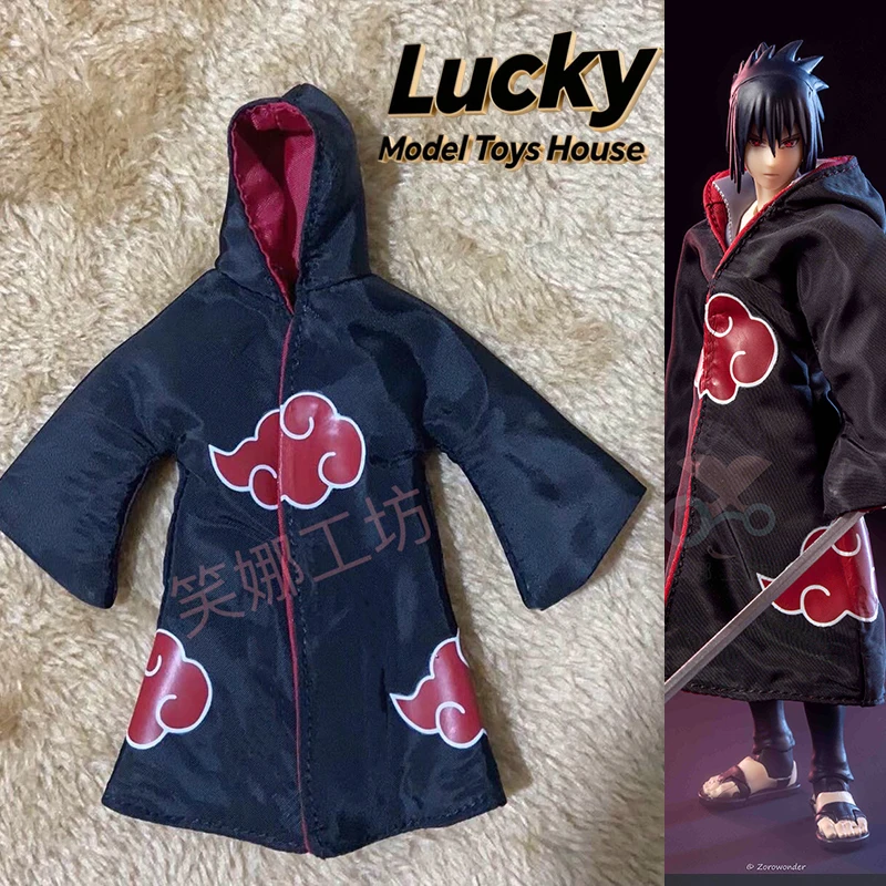 

1/12 Uchiha Sasuke Man Soldier Hoodies Naruto Robe Mini Coat Clothes Toys Accessory For Anime 6" Shf Action Figure Body Decors