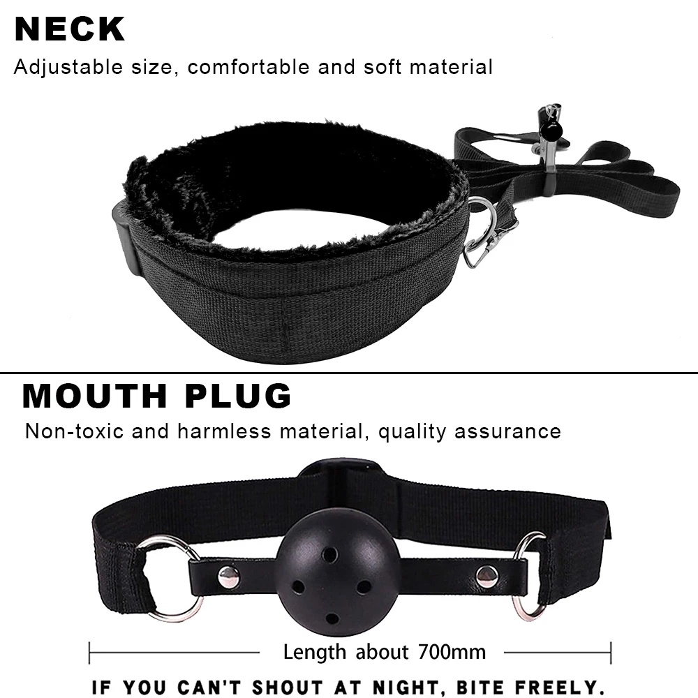 17 Pcs/Set Sex Bdsm Bondage Restraint Kit Handcuffs Collar Fetishism Female Couples Bracelet Leather Whip Whipping Sex Tool Shop