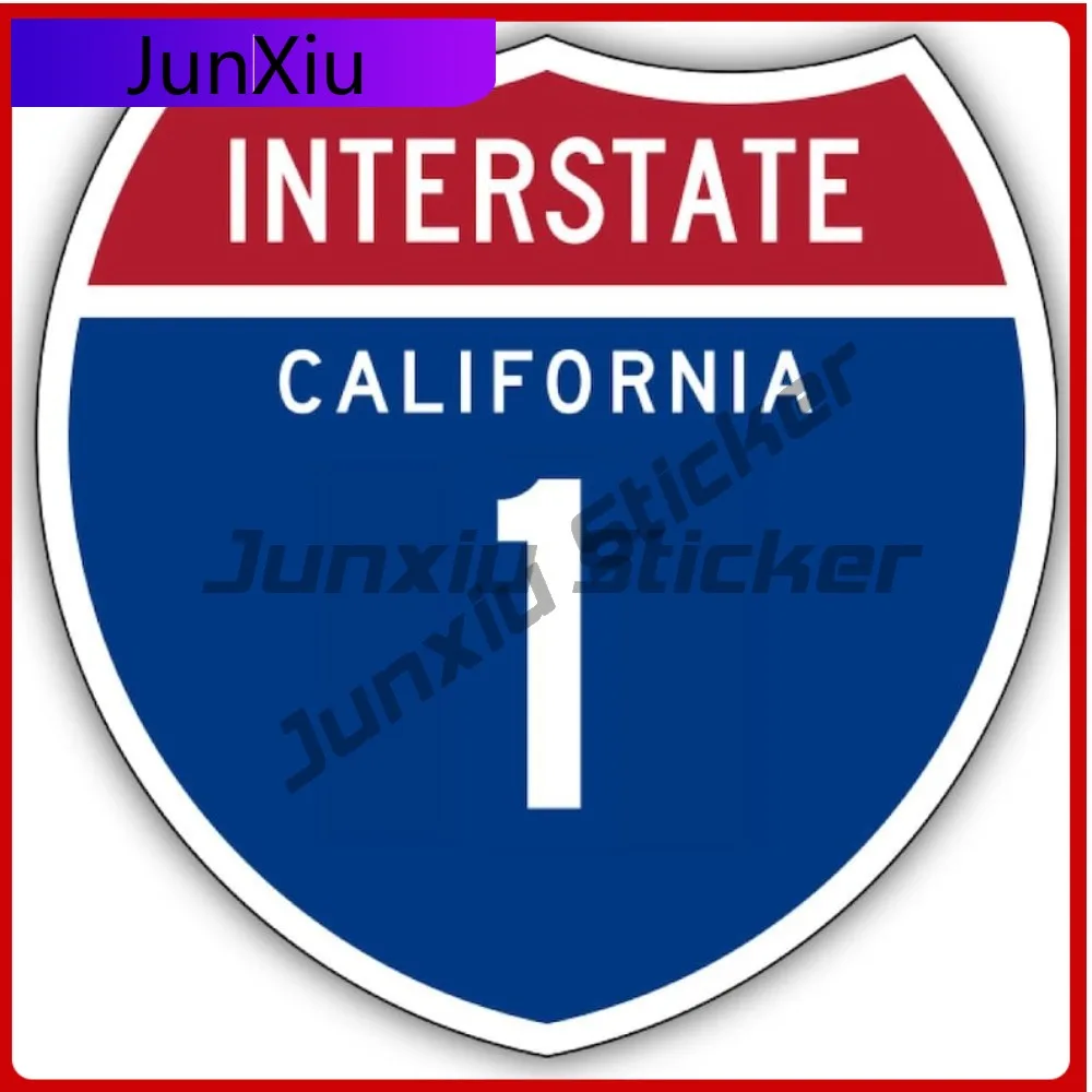 

Interstate 1 California Sign Vinyl Sticker Pvc Decal Accessories Windows Windshield Luggage Kayak Suv Decal For Car Decoration