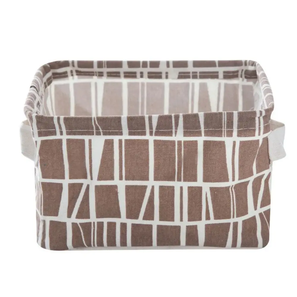 1pc Baumwolle Leinen Stoff Wasserdichte Desktop Kleinigkeiten Korb Lagerung Box Kosmetik Spielzeug Organizer Unterwäsche Socken Kleidung Storagebag – Detail 11