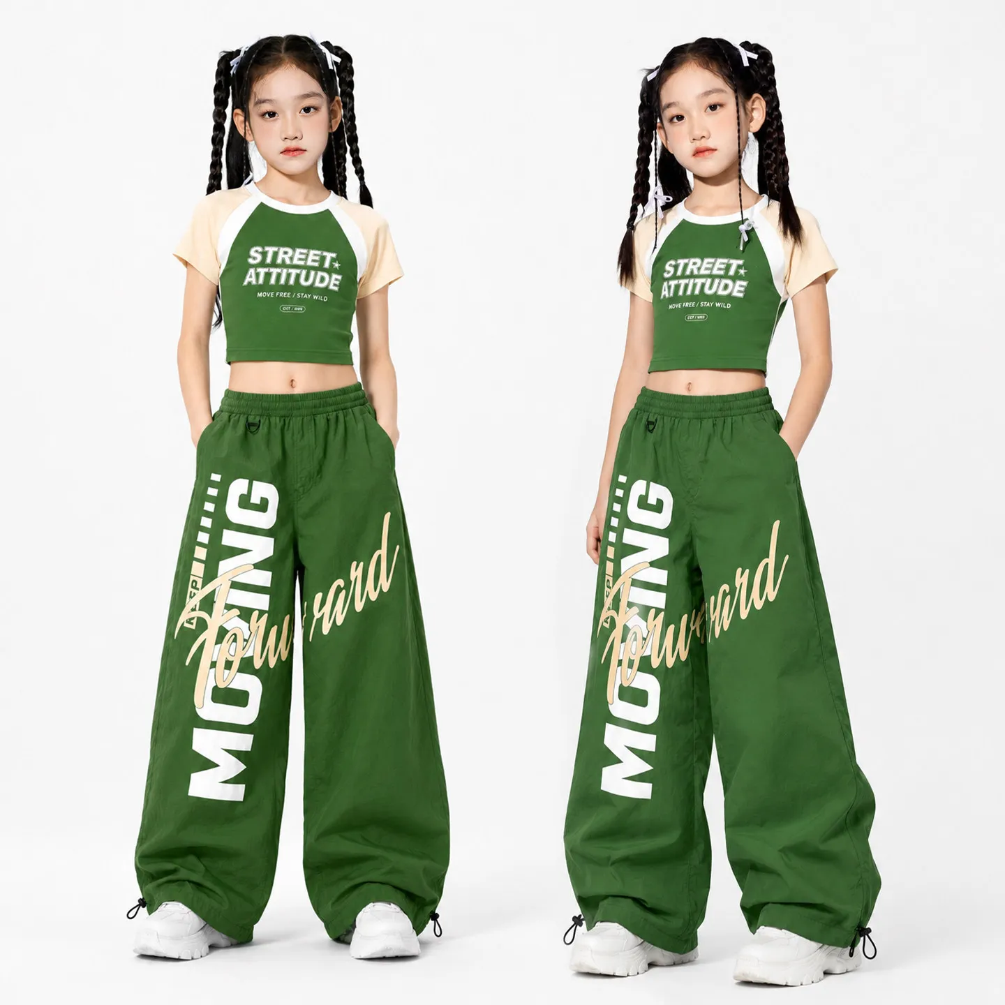 Kids Street Wear Hip Hop Clothing Girls Jazz Dance Costume Group K-pop Outfit Children'S Ballroom Dance Sports Suit XS11553