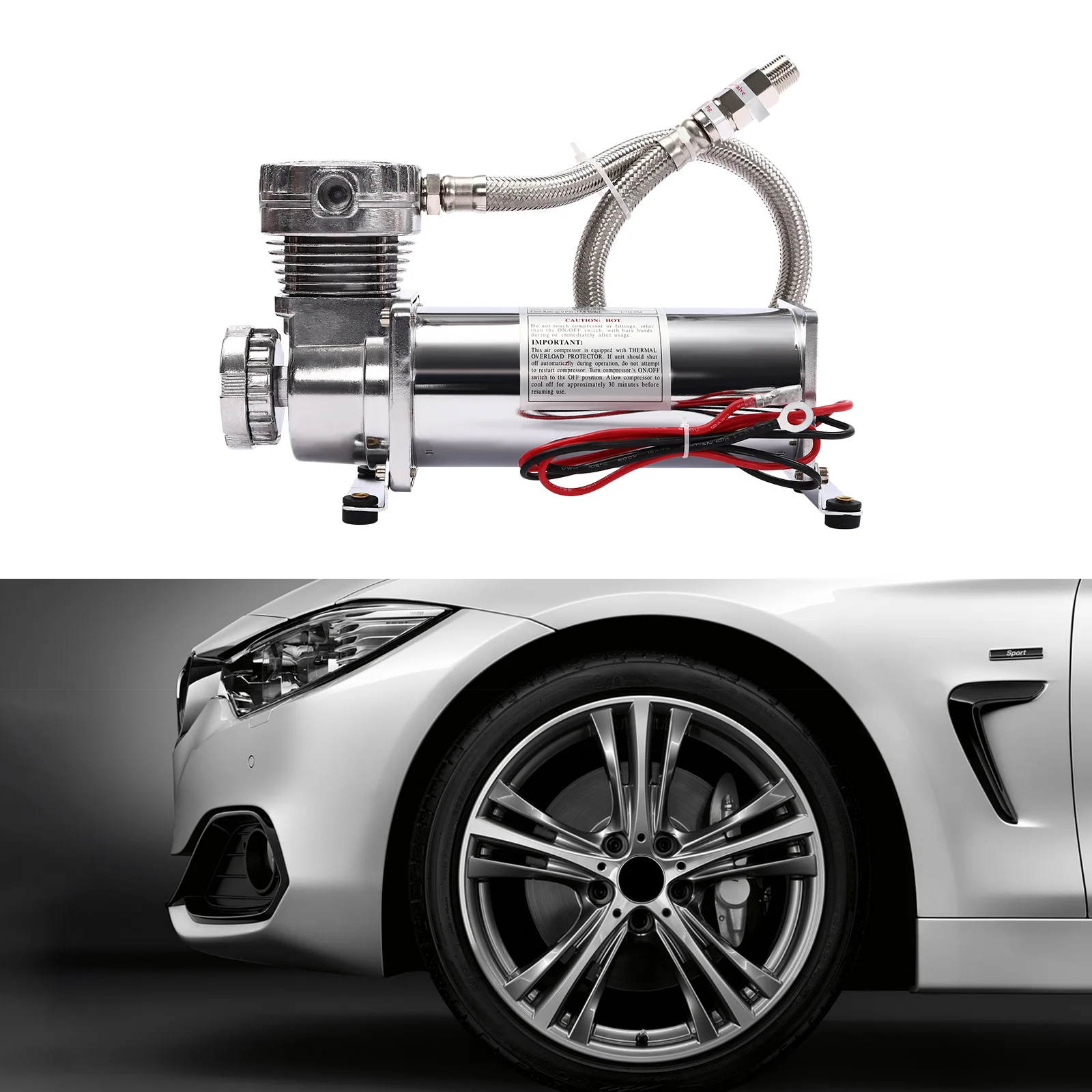 

12V Car Air Compressor Ride Suspension Compressor Air-pump Conversion Suspension Air Pump 200PSI for Car Horns