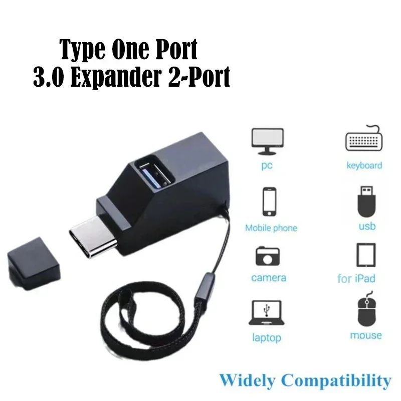 TYPE 3.0 HUB Adapter Extender Mini 1/2 Splitter Box 3 Ports High Speed Whistle Type For PC Laptop U Disk Card Reader