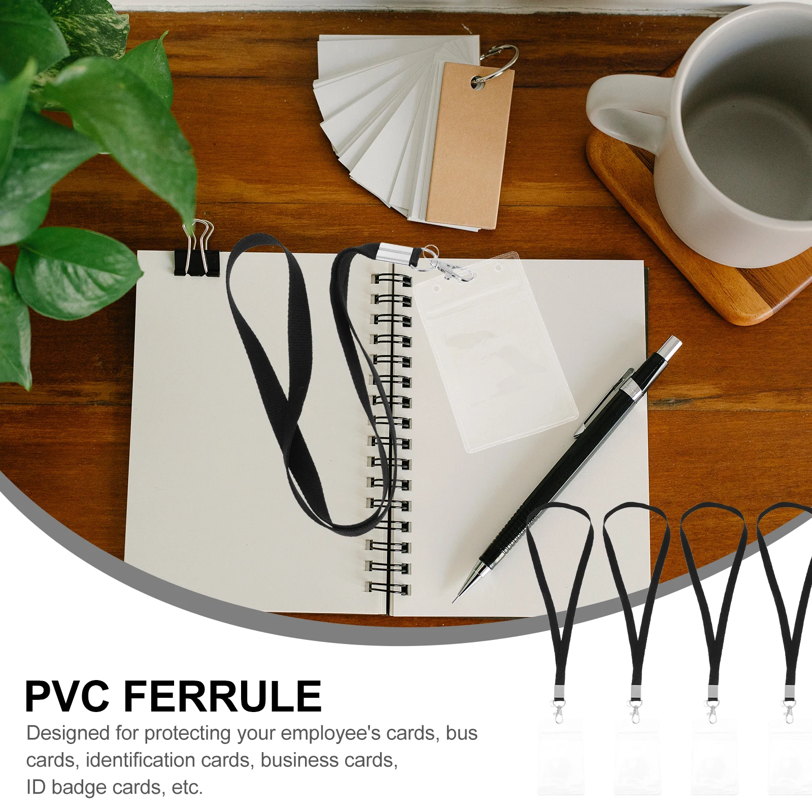 

4 Sets Protective Case ID Card Holder Staff Cards Holders for Badges Pvc Lanyard