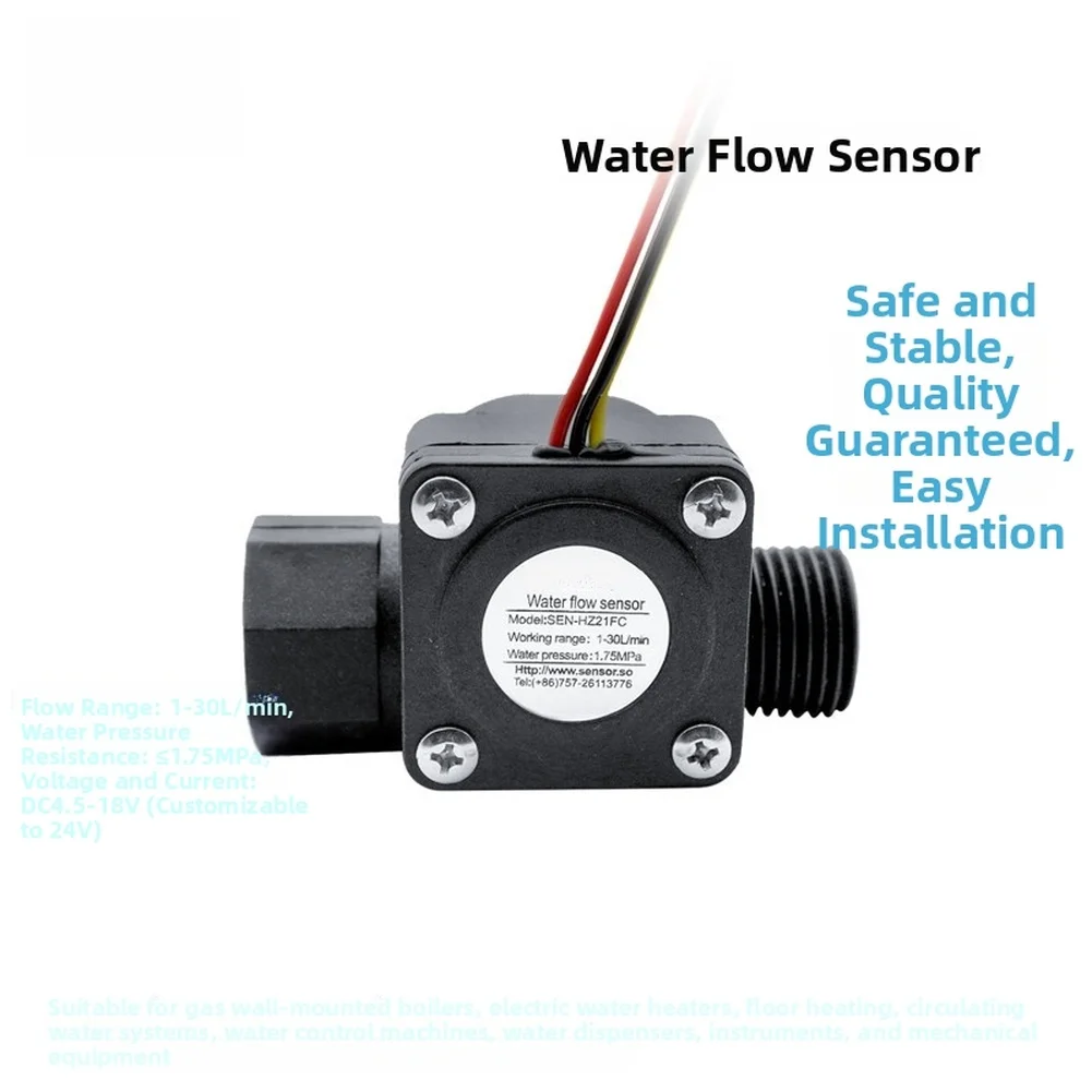 Nylon Turbine-Water Flow Meter 1-30L Min 1.75MPa-Pulse Signal Sensor For Instant Water-Heater Steam System Liquid Mass Flowmeter