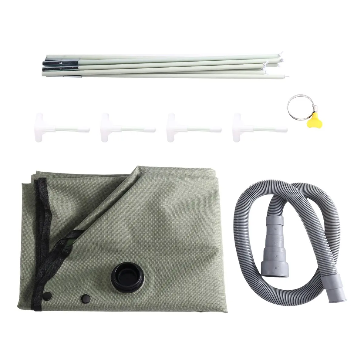 update. Portable Shower Pan, Foldable Camping Shower Base & Floor with Detachable Drain Pipe for Camping RV Outdoor Indoor Green