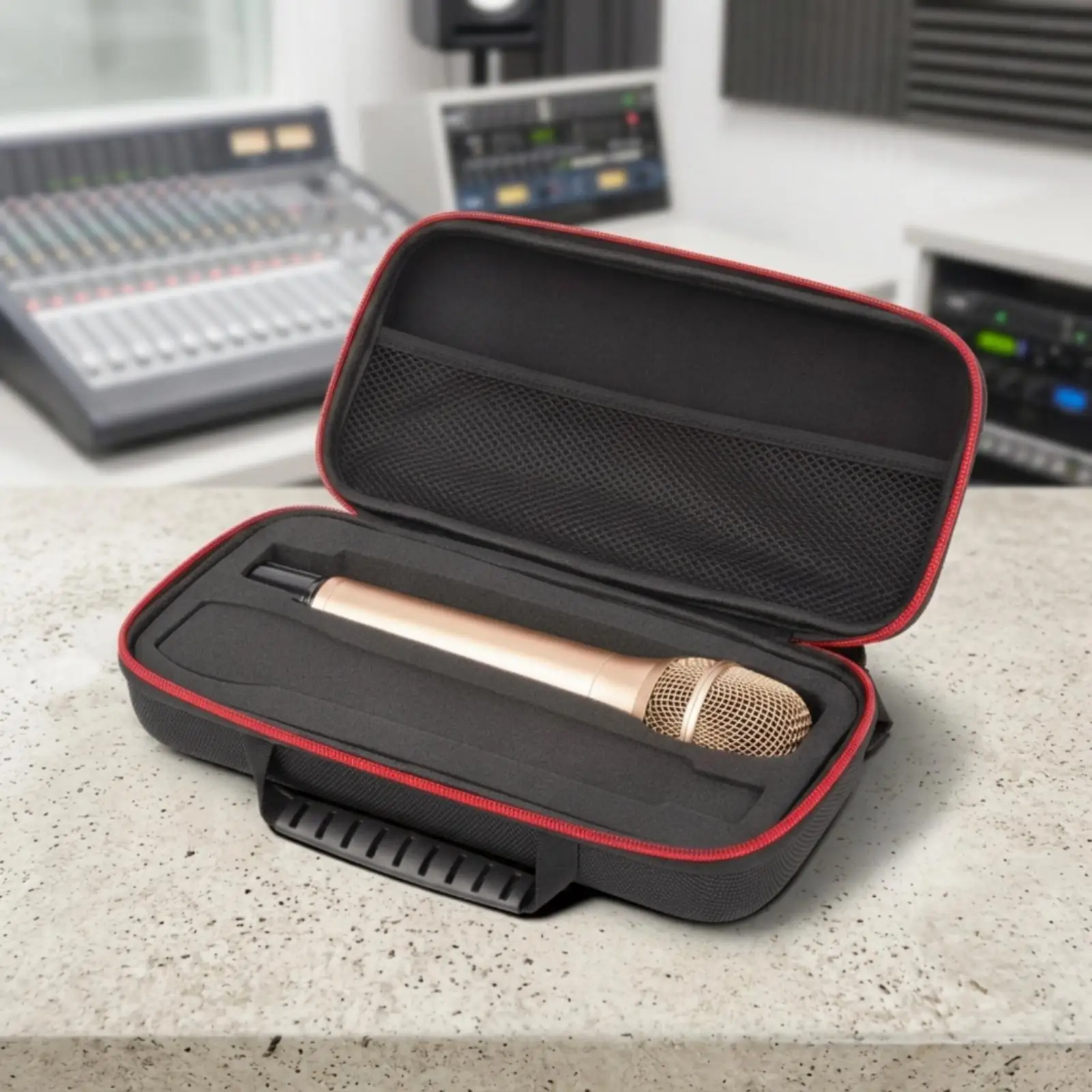 Vocal Mic Case Hard-Shell Vocal Mic Carrying Case Shockproof for Speakers