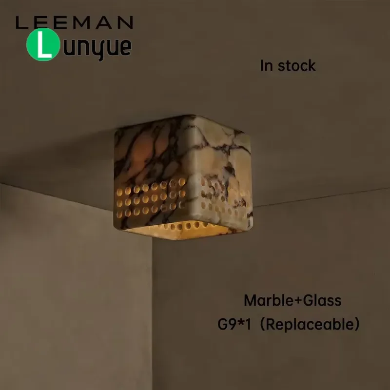 Natural Marble LED Ceiling Wall Light Modern Luxury Simple Surface Mounted AC Power Bedroom Living Room Decor