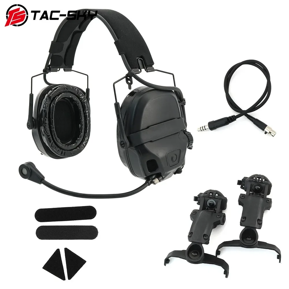 Tactical AMP Headset Communication Noise Cancellation Pickup Civilian Edition Headset Compatible with ARC Helmet Rail Adapter