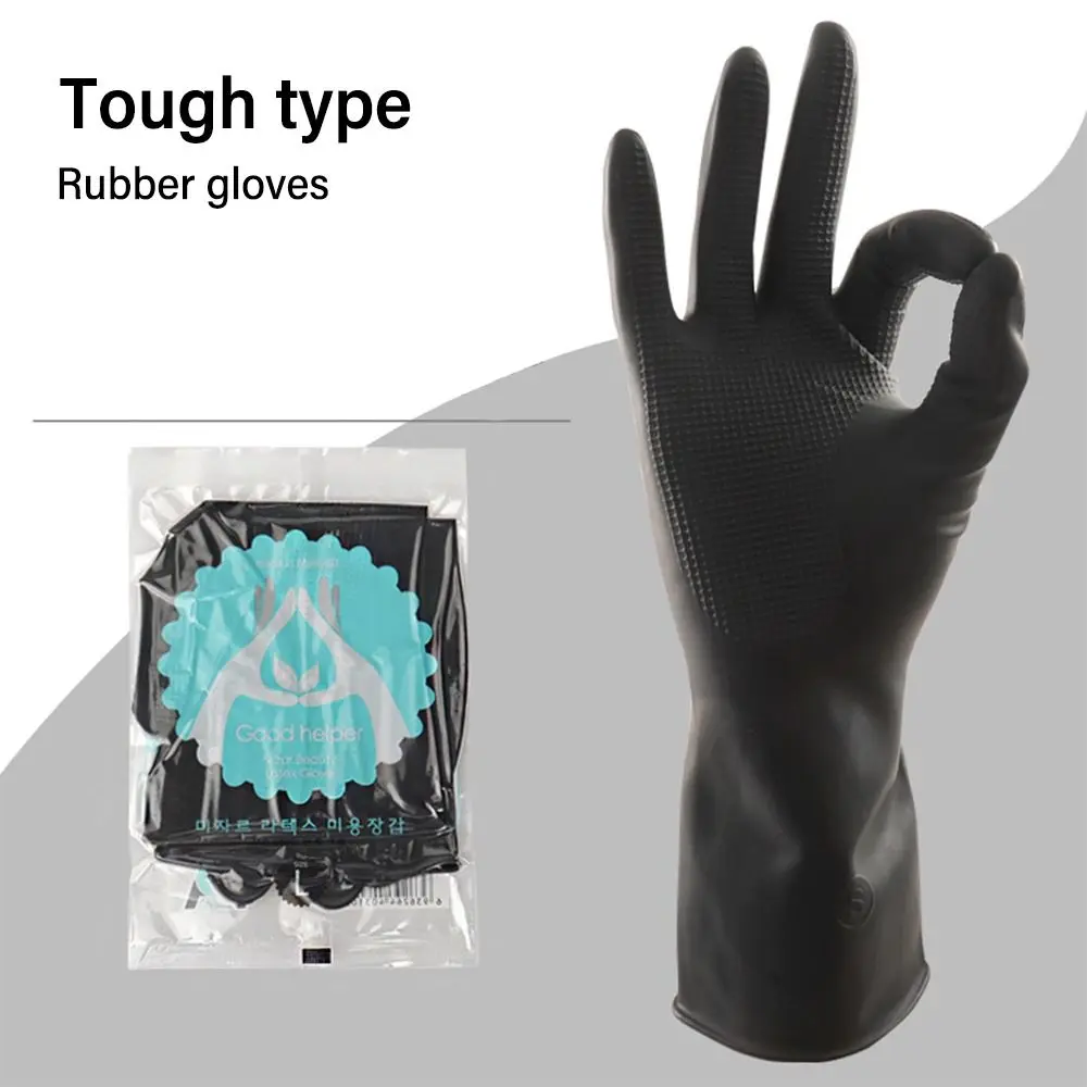 

Tool Black Work Gloves Multi-purpose Rubber Latex Gloves Waterproof Long Sleeve Household Gloves Unisex