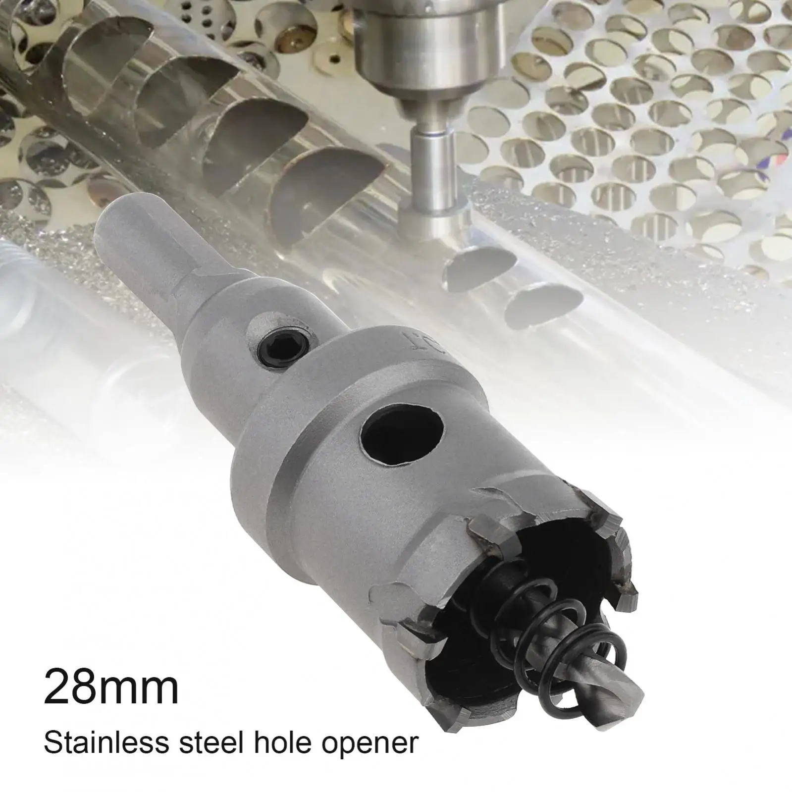 Imagem -03 - Hole Saw Broca Carboneto de Tungstênio Tct Heavy Duty Abridor de Furos Cortador de Aço Inoxidável Liga de Alumínio Metal e Plástico 28 mm