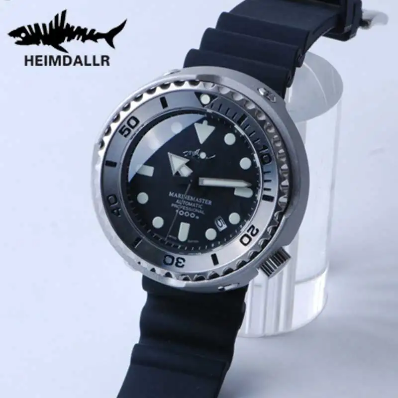 HEIMDALLR Tuna Men's Diver Watch 100Bar Water Resistance Sapphire Crystal NH35A Movement Automatic Mechanical Wristwatches Male