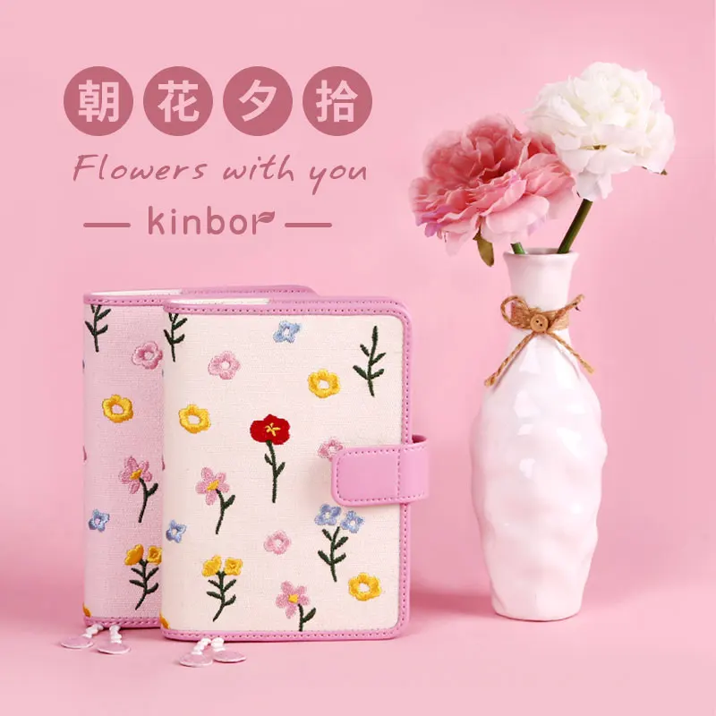 Kinbor A6 Hand Book Girl Cute Record Book Notebook Exquisite Diary Self-Discipline Punch Book Todolist School Gift Stationery