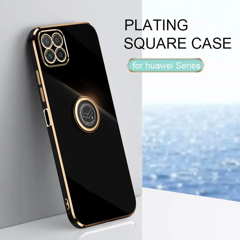 Luxury Plating Ring Holder Case For Huawei Honor 70 Lite X8 X8a X6s 4g 5g Silicone Stand Back Cover honorx8 70lite X6 A