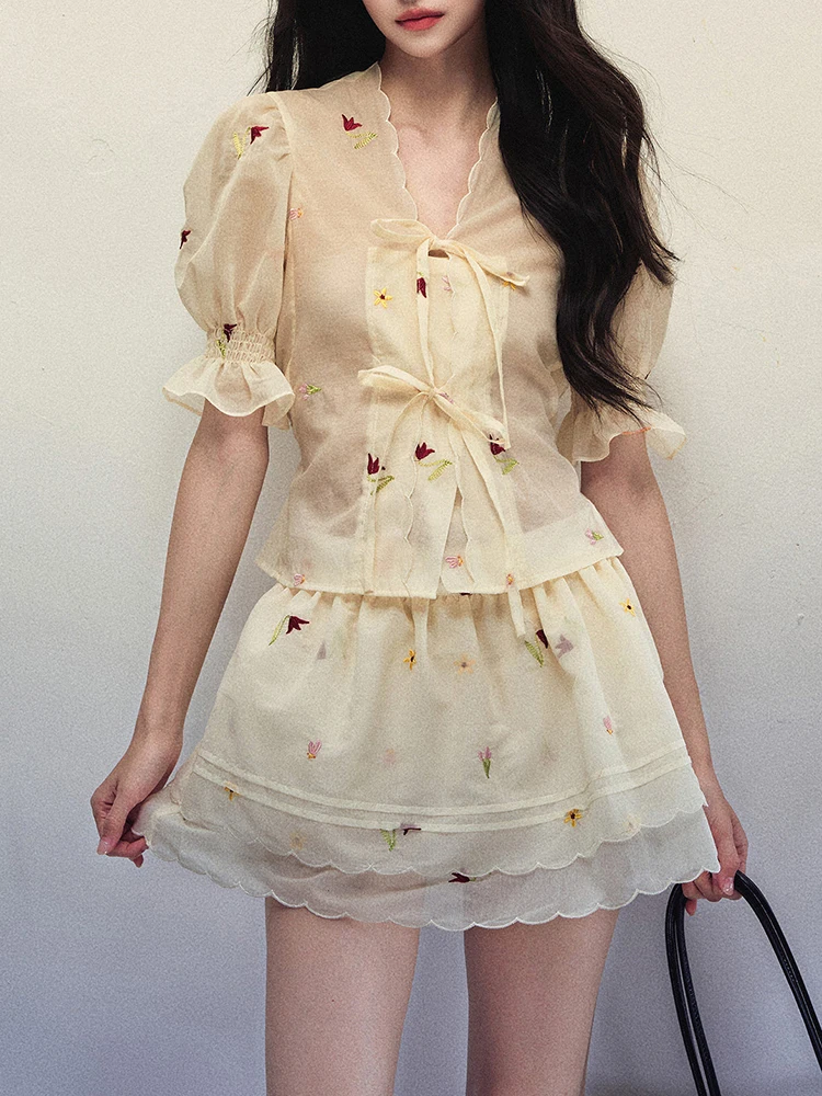 REDDACHiC Floral-embroidered C - Embroidery Blouse review and price