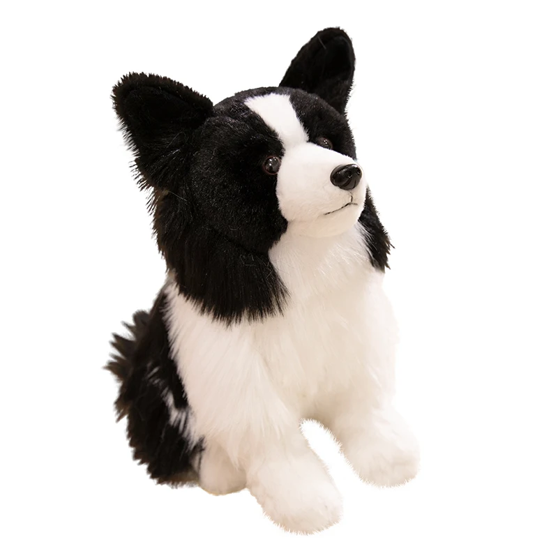 Simulation Border Collie Stuffed Lifelike Plush Toy Smart Dog Pet Comfort Doll Party Props Gifts