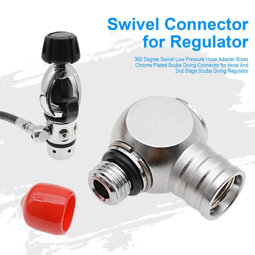 

Переходник для шланга регулятора дайвинга с поворотным шарниром на 360 градусов, латунный хромированный для низкого регулятора для исследования