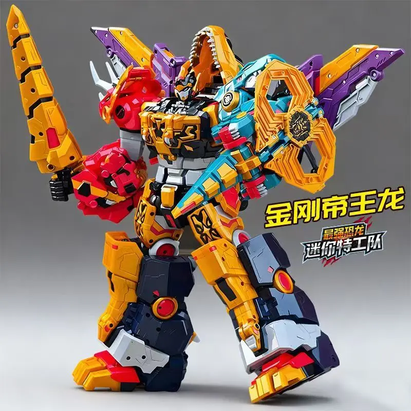 2026 MiniForce Dinoid Warrior Transformation Robot Dinosaur Model Combine Mini Force Deformation Headbot Giganoto Dino Toy