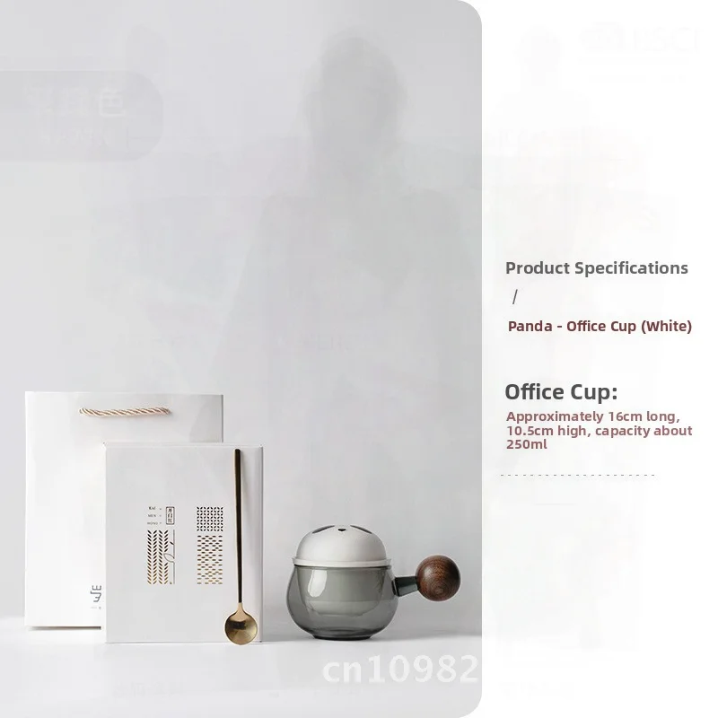 

Creative Panda Ceramic Tea Cup Coffee Cup with Tea Separation Cute Office Water Cup Zen White Milk Yellow - Includes Travel Bag