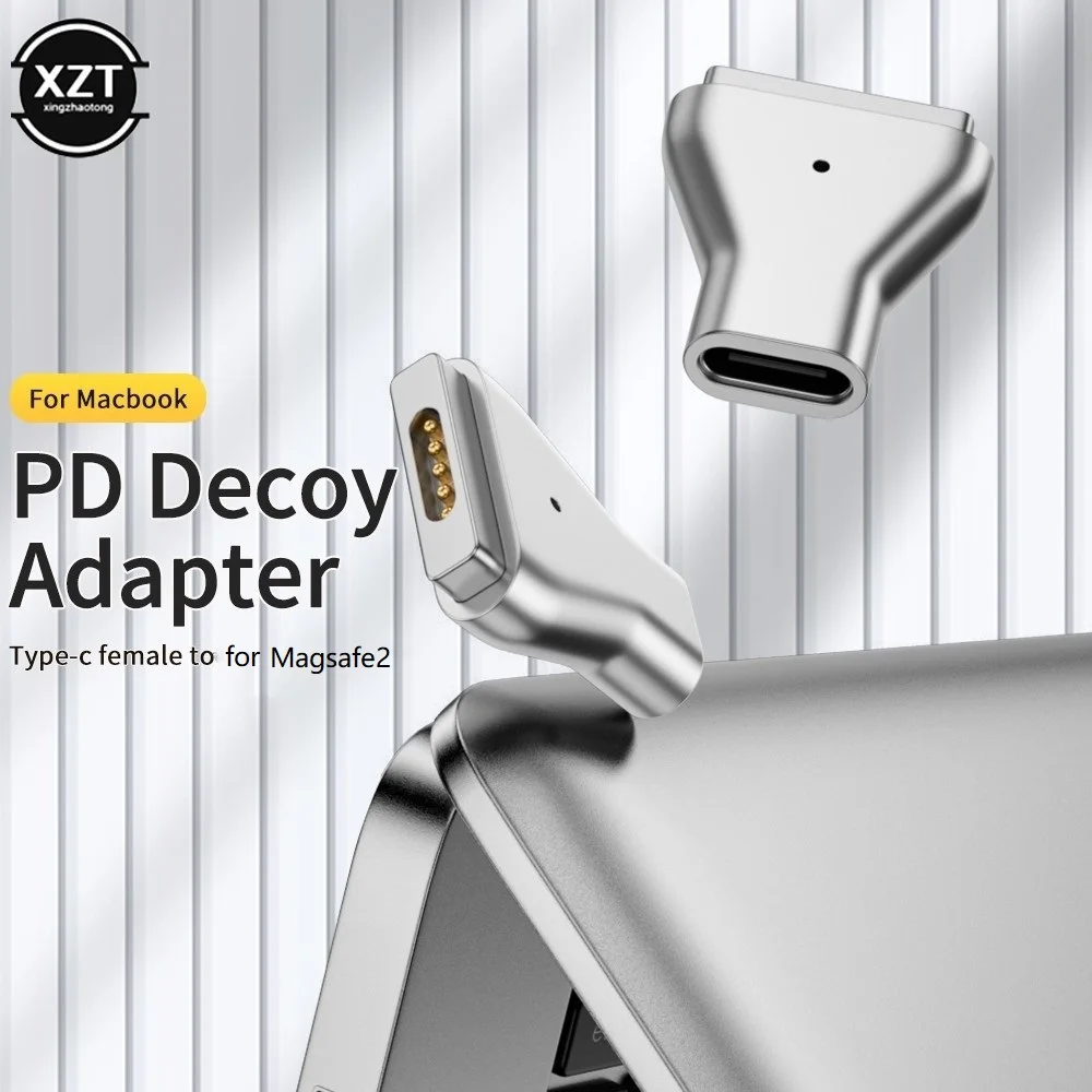 1PC Portable PD Fast Charging Converter Type-c Female To For Magsafe2 Adapter with LED Indicator For Macbook Air/pro Laptop