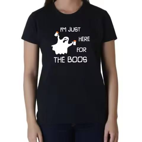 Ladies I'm Just Here For The Boos T shirt Beer Funny Halloween Costume