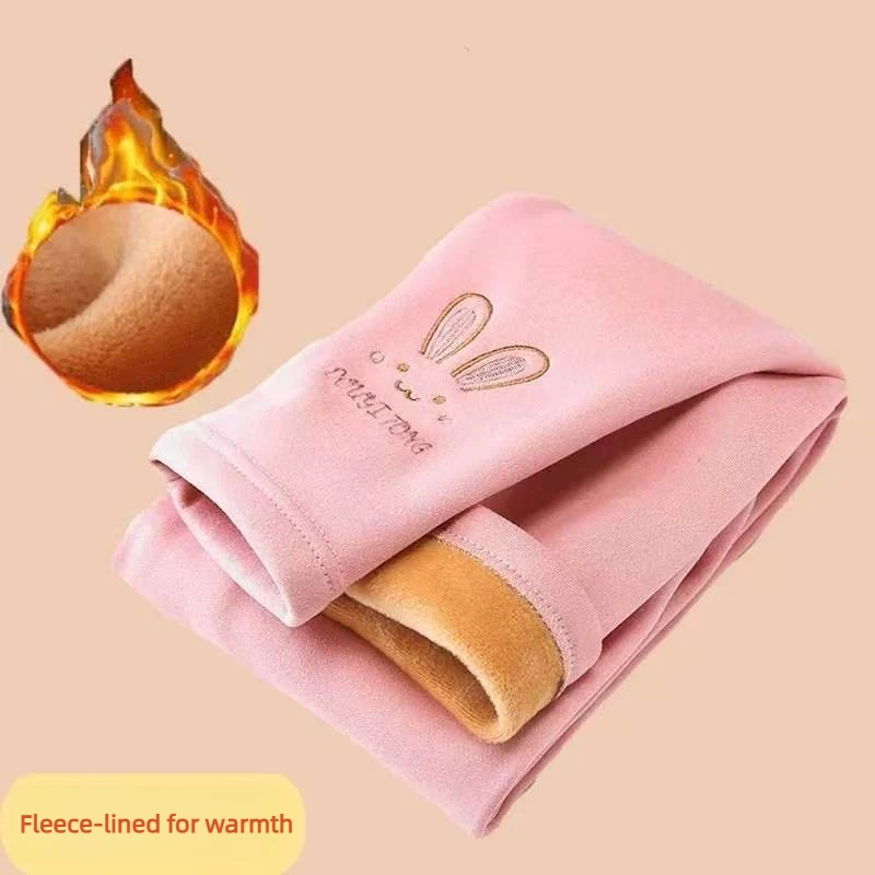 Kinder-Leggings mit Cartoon-Kaninchen-Motiv, Kaschmir-ähnliche Leggings, Winterhosen für Babymädchen, Weiche Herbstkleidung für Kinder – Detail 9