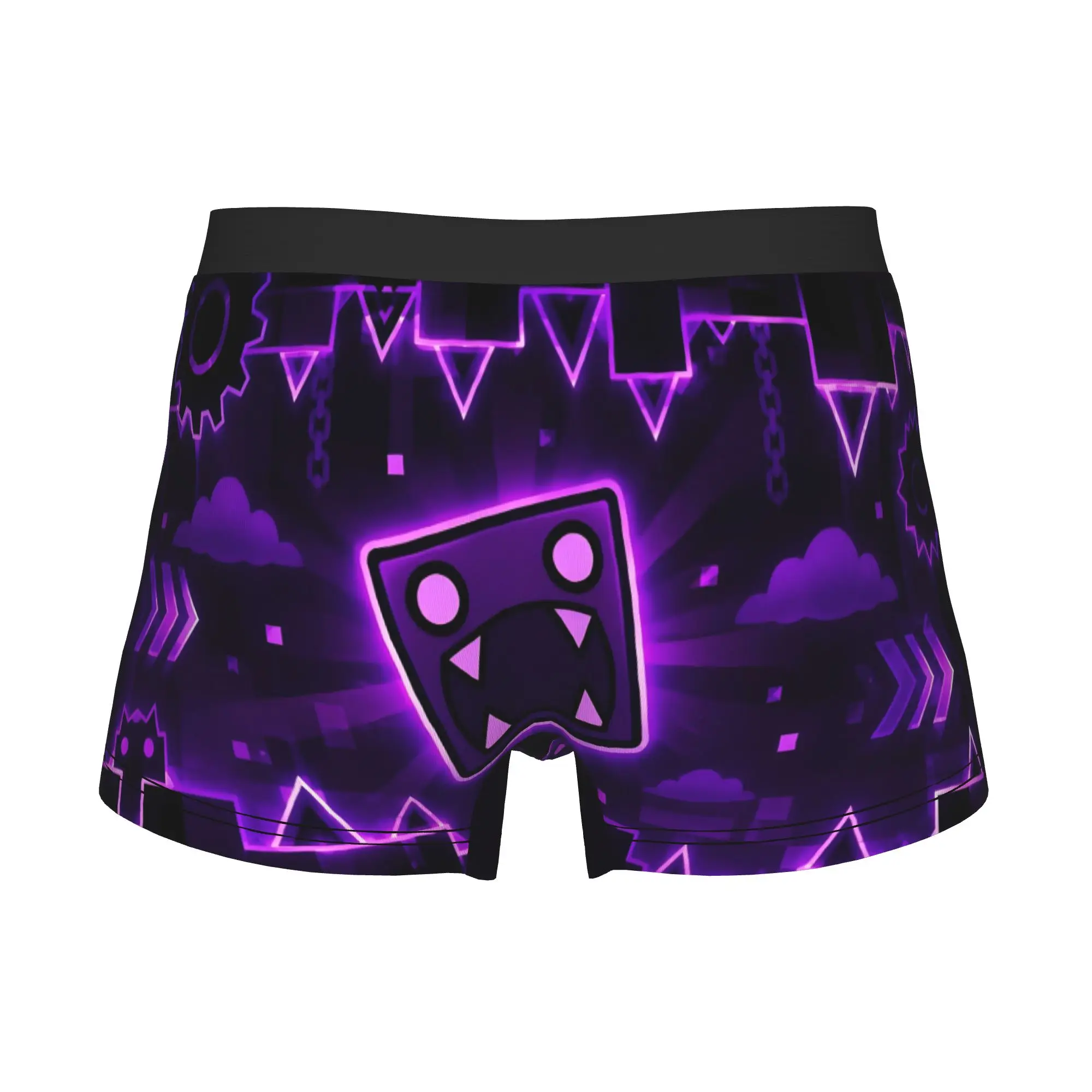 Geometry Dash Underwear Men Print Game Boxer Shorts Panties Briefs Soft Underpants