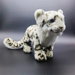 Snow Leopard Plush Toy High Fidelity Cute Snow Panther Plushie Lifelike Animals Simulation Stuffed Doll Kawai Toy Gifts For Kids