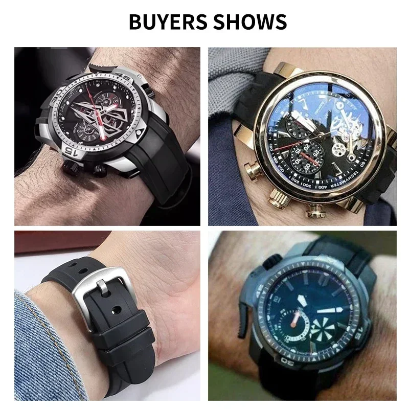 For Graham Riftag Watch Racing Timing Series Curved Interface Skin Friendly Antibacterial Watchbands Waterproof Strap 24mm