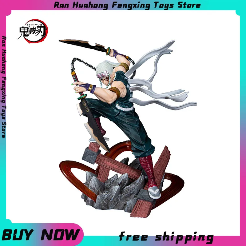 

27cm Demon Slayer Uzui Tengen Figures 2 Heads Kimetsu No Yaiba Anime Figures Figurine Gk Pvc Statue Collectible Model Gift